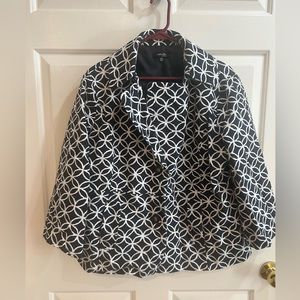 Womans Rafaella Navy/White geometric patterned jacket/blazer -size 2X